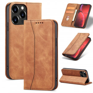 Калъф тип книга Magnet Fancy - iPhone 13 Pro Max кафяв - Img 15