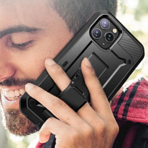 Калъф 360° със стойка и клипс SUPCASE Unicorn Beetle Pro - iPhone 12 / 12 Pro черен - Img 8