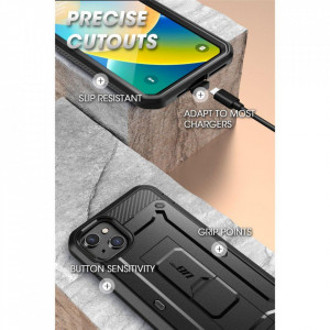 Калъф 360° със стойка и клипс SUPCASE Unicorn Beetle Pro - iPhone 13 / 14 черен - Img 8