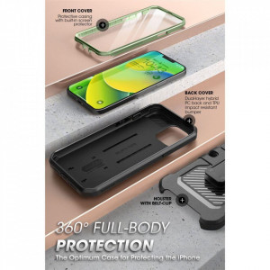Калъф 360° със стойка и клипс SUPCASE Unicorn Beetle Pro - iPhone 14 Plus зелен - Img 5