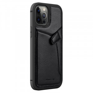 Кожен гръб с джоб за карти NILLKIN Aoge - iPhone 12 mini черен - Img 3