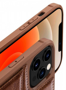Кожен гръб с джоб за карти NILLKIN Aoge - iPhone 12 mini черен - Img 8