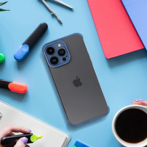 Комплект бъмпери и защита за камерата Mini Bumpers - iPhone 15 Pro Max син - Img 4