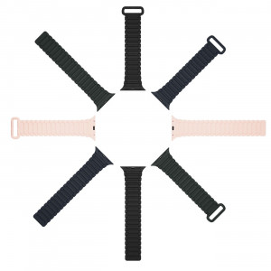 Магнитна силиконова каишка Dux Ducis Armor - Apple Watch Ultra 49mm / Ultra 2 49mm / 45mm Series 9 / 45mm Series 8 / 45mm Series 7 / 44mm SЕ (2nd gen) / 44mm SE / 44mm Series 6 / 44mm Series 5 / 44mm Series 4 / 42mm Series 3 / 42mm Series 2 син - Img 6