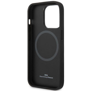 Оригинален гръб от еко кожа BMW Leather Seats MagSafe BMHMP14X22RPSR - iPhone 14 Pro Max бургундско червен - Img 7