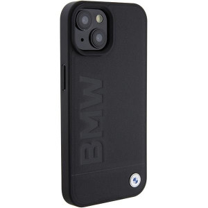 Оригинален гръб от естествена кожа BMW Leather Hot Stamp - iPhone 15 Plus черен - Img 4