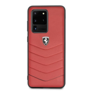 Оригинален гръб от естествена кожа FERRARI Heritage Quilted FEHQUHCS69RE - Samsung Galaxy S20 Ultra / S20 Ultra 5G червен - Img 5