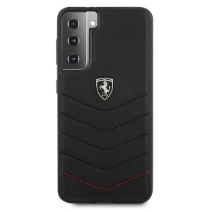 Оригинален гръб от естествена кожа FERRARI Off Track Quilted FEHQUHCS21 5GSBK - Samsung Galaxy S21 5G черен - Img 3