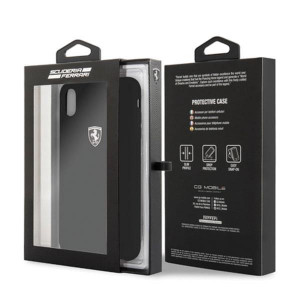 Оригинален гръб от естествена кожа FERRARI Silicone Off track FEOSIHCI65BK - iPhone XS Max черен - Img 14