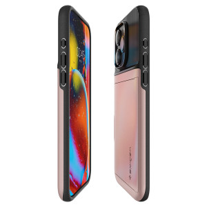 Оригинален гръб със слот за карта SPIGEN Slim Armor CS - iPhone 15 Pro розов - Img 5