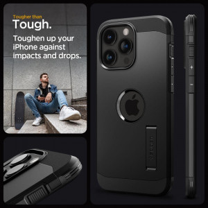 Оригинален гръб със стойка SPIGEN Tough Armor MagSafe - iPhone 15 Pro черен - Img 11