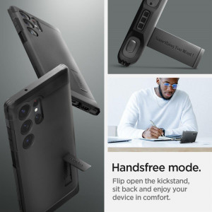 Оригинален гръб със стойка SPIGEN Tough Armor - Samsung Galaxy S23 Ultra черен - Img 16