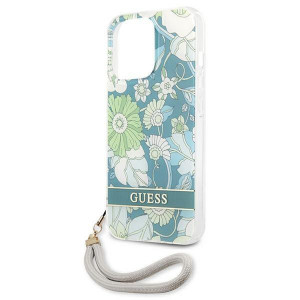 Оригинален гръб с връзка GUESS Flower GUHCP13LHFLSN - iPhone 13 Pro зелен - Img 6