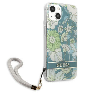 Оригинален гръб с връзка GUESS Flower GUHCP13MHFLSN - iPhone 13 зелен - Img 4