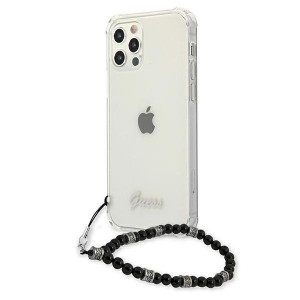 Оригинален гръб с гривна GUESS черен Pearl GUHCP12LKPSBK - iPhone 12 Pro Max прозрачен - Img 2