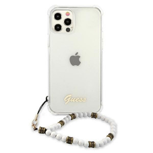 Оригинален гръб с гривна GUESS White Pearl GUHCP12LKPSWH - iPhone 12 Pro Max прозрачен - Img 3