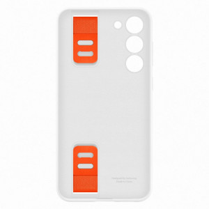 Оригинален гръб с лентов държач SAMSUNG Silicone Grip (EF-GS916TWEGWW) - Samsung Galaxy S23+ бял - Img 6