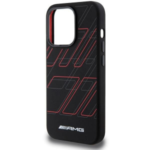 Оригинален гръб AMG Silicone Large Rhombuses MagSafe - iPhone 15 Pro черен - Img 6