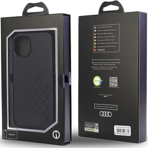Оригинален гръб AUDI Synthetic Leather AU-TPUPPCIP14-TT / D1-BK - iPhone 14 черен - Img 7