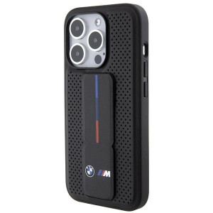 Оригинален гръб BMW Grip Stand Smooth & Perforated - iPhone 15 Pro черен - Img 3