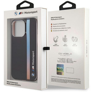 Оригинален гръб BMW IML Tricolor Stripe BMHCP14X22HVGV - iPhone 14 Pro Max черен - Img 8