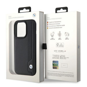 Оригинален гръб BMW Leather Blue Dots - iPhone 15 Pro черен - Img 8