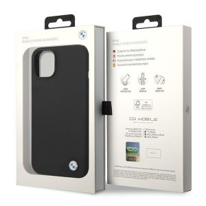 Оригинален гръб BMW Silicone Metal Logo BMHCP14SSILBK - iPhone 14 черен - Img 8