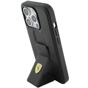 Оригинален гръб FERRARI Grip Stand Metal Logo - iPhone 15 Pro черен - Img 2