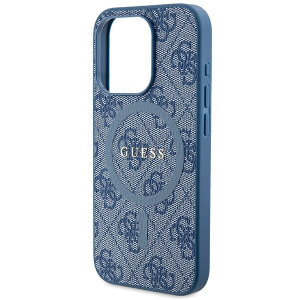 Оригинален гръб GUESS 4G Collection Leather Metal Logo MagSafe - iPhone 14 Pro син - Img 6