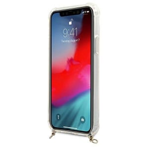 Оригинален гръб GUESS 4G Gold Chain GUHCP12MKC4GSGO - iPhone 12 / 12 Pro прозрачен - Img 5