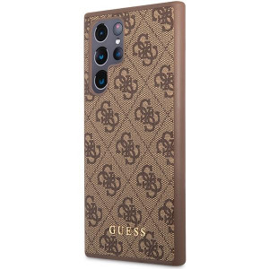 Оригинален гръб GUESS 4G Metal Gold Logo GUHCS23LG4GFBR - Samsung Galaxy S23 Ultra кафяв - Img 2