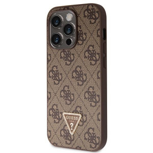 Оригинален гръб GUESS 4G Metal Logo с презрамка GUHCP14LP4TDSCPW - iPhone 14 Pro кафяв - Img 2