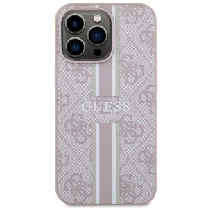 Оригинален гръб GUESS 4G Printed Stripe MagSafe GUHMP13LP4RPSP - iPhone 13 Pro розов - Img 3