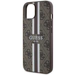 Оригинален гръб GUESS 4G Printed Stripe MagSafe GUHMP14MP4RPSW - iPhone 14 Plus кафяв - Img 6