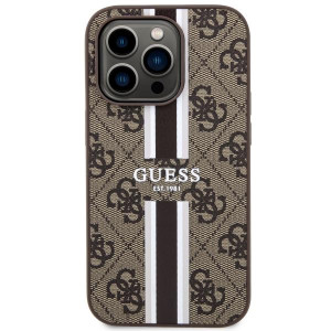 Оригинален гръб GUESS 4G Printed Stripe MagSafe GUHMP14XP4RPSW - iPhone 14 Pro Max кафяв - Img 3