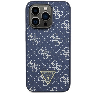 Оригинален гръб GUESS 4G Triangle Metal Logo - iPhone 15 Pro син - Img 3