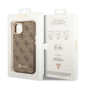 Оригинален гръб GUESS 4G Vintage Gold Logo GUHCP14MHG4SHW - iPhone 14 Plus кафяв - Img 8