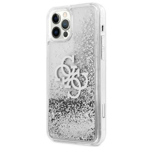 Оригинален гръб GUESS Big Liquid Glitter GUHCP12LLG4GSI - iPhone 12 Pro Max сребрист - Img 2