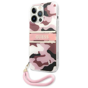 Оригинален гръб GUESS Camo GUHCP13XKCABPI с връзка - iPhone 13 Pro Max розов - Img 2