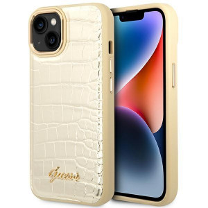 Оригинален гръб GUESS Croco GUHCP14MHGCRHD - iPhone 14 Plus златист - Img 1