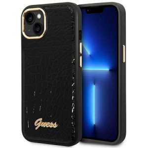 Оригинален гръб GUESS Croco GUHCP14MHGCRHK - iPhone 14 Plus черен - Img 1