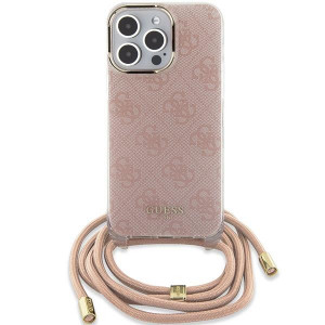 Оригинален гръб GUESS Crossbody Cord 4G Print - iPhone 15 Pro Max розов - Img 2