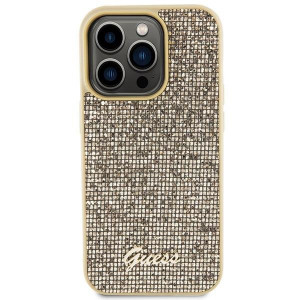 Оригинален гръб GUESS Disco Metal Script - iPhone 15 Pro златист - Img 3