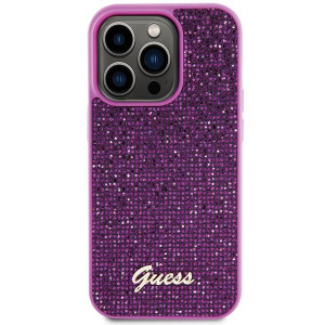 Оригинален гръб GUESS Disco Metal Script - iPhone 15 Pro розов - Img 3