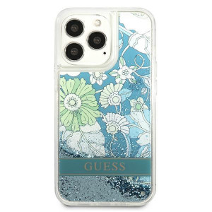 Оригинален гръб GUESS Flower Liquid Glitter GUHCP13LLFLSN - iPhone 13 Pro зелен - Img 3