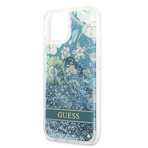 Оригинален гръб GUESS Flower Liquid Glitter GUHCP13MLFLSN - iPhone 13 зелен - Img 6