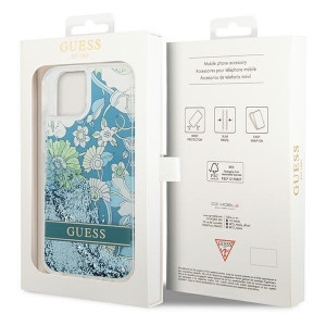 Оригинален гръб GUESS Flower Liquid Glitter GUHCP14MLFLSN - iPhone 14 Plus зелен - Img 8