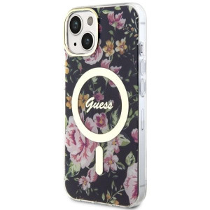 Оригинален гръб GUESS Flower MagSafe GUHMP14MHCFWSK - iPhone 14 Plus черен - Img 2