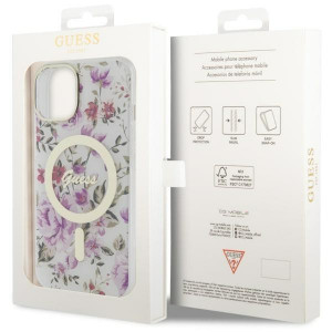 Оригинален гръб GUESS Flower MagSafe GUHMP14MHCFWST - iPhone 14 Plus прозрачен - Img 8