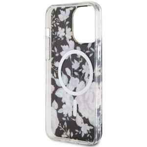 Оригинален гръб GUESS Flower MagSafe GUHMP14XHCFWSK - iPhone 14 Pro Max черен - Img 7